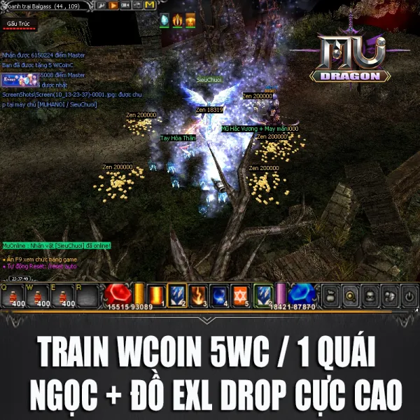 Mu Dragon - Train wcoin free tại tất BC DV - drop 40%
