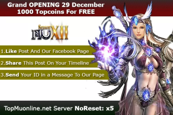 TopMuOnline.net Opens New Server NoReset !!